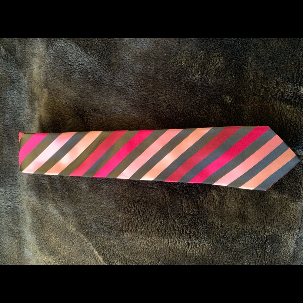 Express Pink and Black Striped Tie